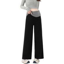 Cotton Blend Trouser For Expecting Mother Warm Weather-Black L