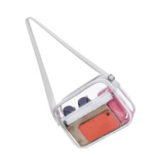 Fashionable Transparent Shoulder Bag For Women And-White large