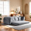 MIMO Grey Lambswool Convertible Pull-Out Sofa Bed 1