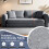 MIMO Grey Lambswool Convertible Pull-Out Sofa Bed 4