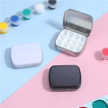 12 Pcs Watercolor Tin Box,12-Well Portable Paint Palette with Lid, for Artist Travel Indoor & Outdoor Sketching DIY