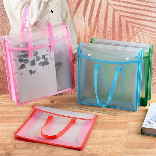 4 Pcs Scrapbook Paper Storage Organizer 4 Colors Translucent Plastic Scrapbook Organizer Document Storage Bag 2