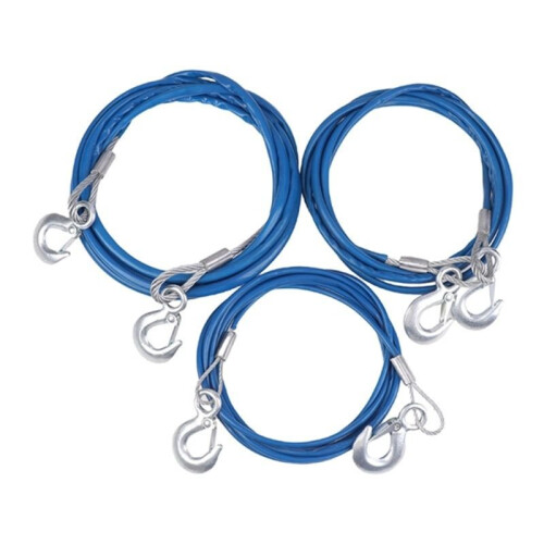 Car Tow Rope Auto Pull Roped Steel Wire Tow Ropd Traction Roping Trailer Pulls Rope with Hooks Car Emergency Tool A 1