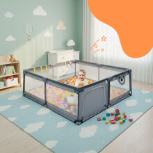 Baby-Laufstall mit 50 Bällen und Basketballkorb