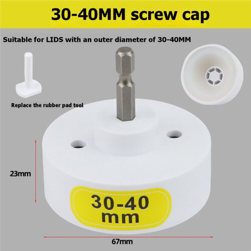 Handheld Electric Bottle Capping Tool with Hex Shank, Plastic Bottle Sealing Adapter 26-33mm
