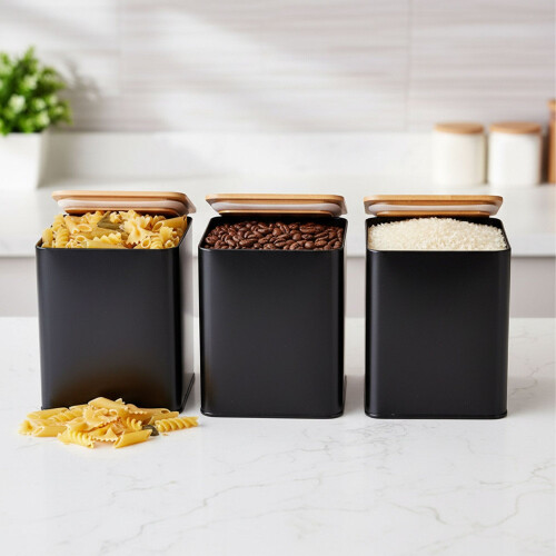 Barattoli per caffè, tè e zucchero - Set in metallo da 3 pezzi 2