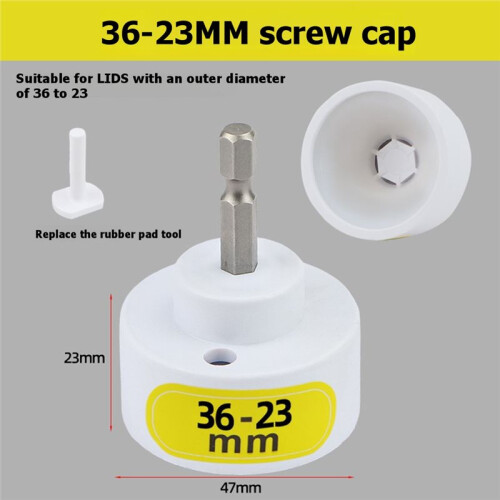 Handheld Electric Bottle Capping Tool with Hex Shank, Plastic Bottle Sealing Adapter 20-30mm 1