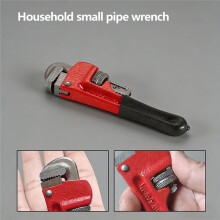 Heavy-Duty Adjustable Pipe Wrench Plumber Wrench with Floating Hook Jaw I- Handle Red