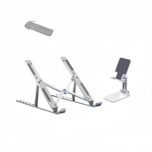 Den perfekte julegave: Laptopstativ i aluminium | Justerbar, foldbar ergonomisk stativ til hjemmet og kontoret_M
