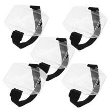 5 Pcs Arm Waterproof Card Holder Armband Badge Visibility Storage Clear Name for Id with Documents
