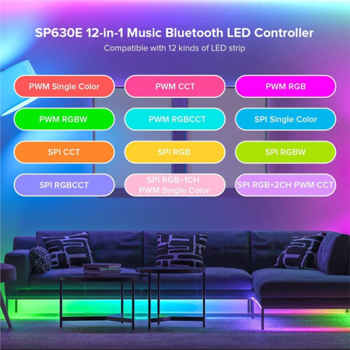 SP630E Music  5-in-1 Controller with PWM+SPI and RGB Multi-Functional Controller (5-24V) 1