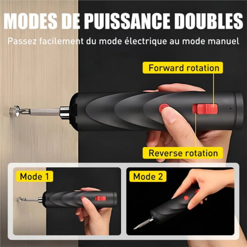 Electric Screwdriver Battery Rechargeable Cordless Screwdriver Powerful Impact Wireless Screwdriver Drill Set 2
