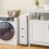 Movable bathroom cabinet with 2 pull-out drawers & brush holder for small spaces white 2
