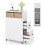 Movable bathroom cabinet with 2 pull-out drawers & brush holder for small spaces white 3