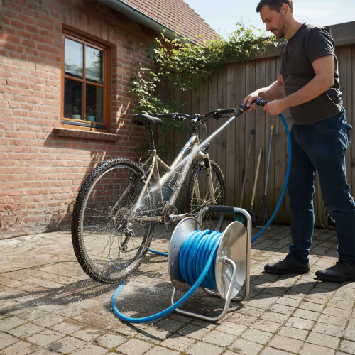 Wall-Mounted Stainless Steel Hose Reel with Crank 2