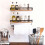 Wandregale, 2-teiliges Set, Holz und Eisen 3