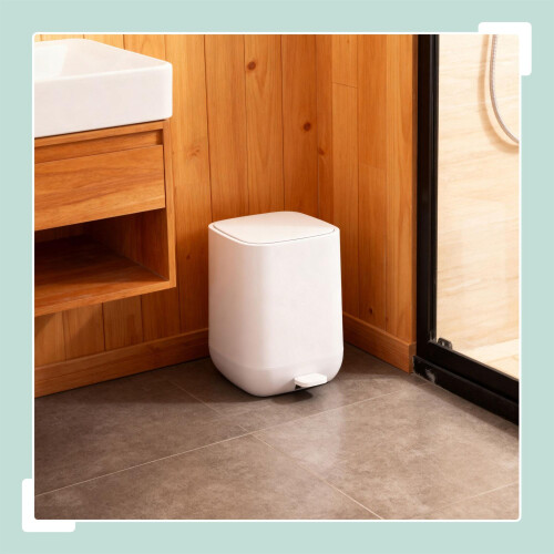 9L Square Pedal Bin - Plastic, Soft-Close Lid 2