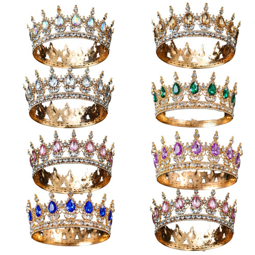 Classical Retro 8 Eye Princess Crowns Hair Accessory-DeepBlue 1
