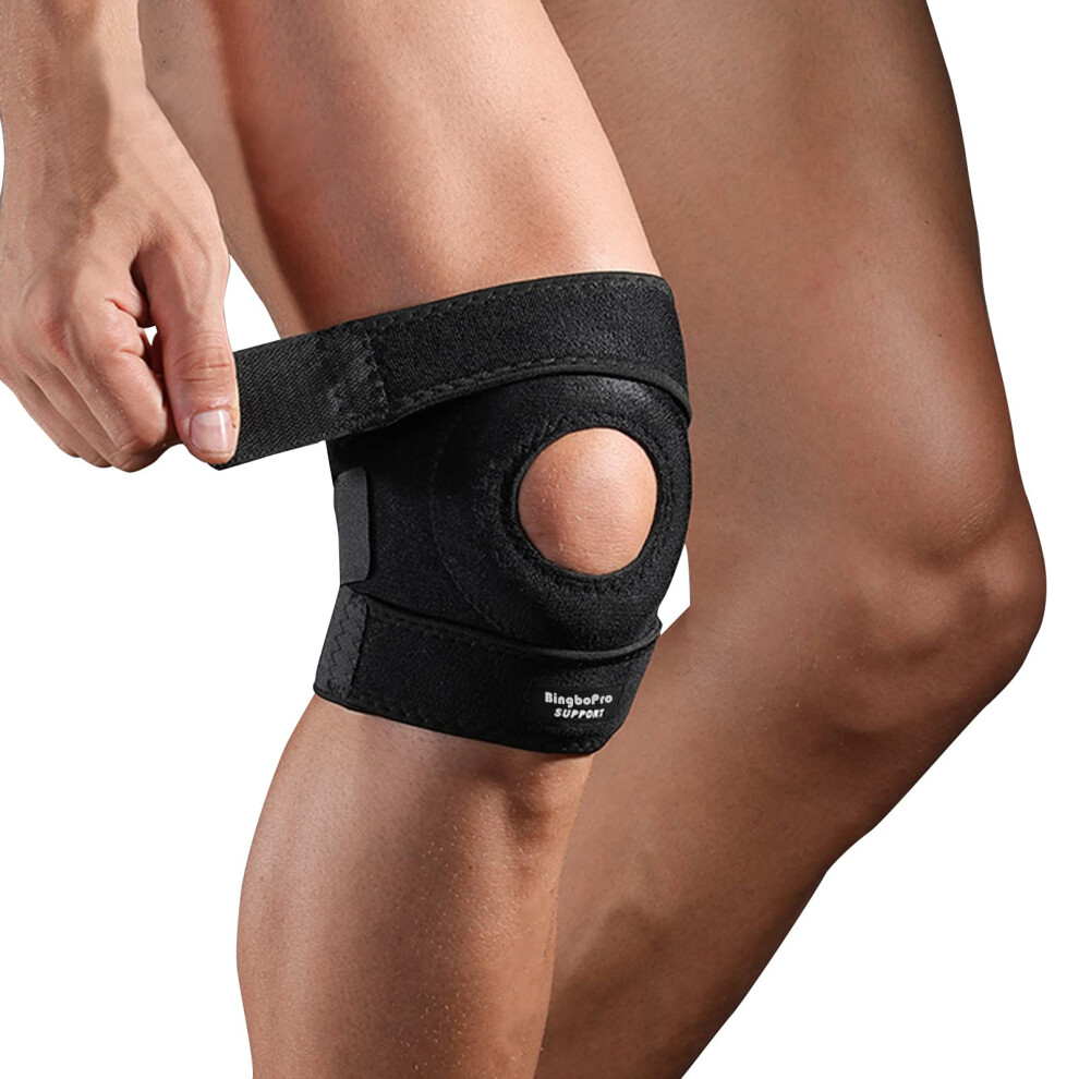 Adjustable Compression Knee Brace for Pain Relief, Open Patella Support for ACL, Meniscus Tear, Running