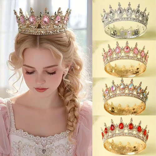 Classical Retro 8 Eye Princess Crowns Hair Accessory-DeepBlue 2