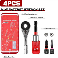 Ratchet Wrench Set, 72 Teeth 1/4" Ratchet Wrench for Tight Spaces, Magnetic Locking Bit Holder and Driver Bit