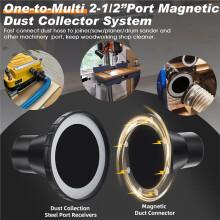 4" to 2.5" Magnetic Dust Collection Fittings for Woodwork Shop Vacuums Hose,One-to-Multi Magnetic Dust Collector System