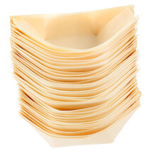 50 Pack Disposable Wooden Snack Bowls Natural Eco Friendly Serving Bowls for Catering Parties Sushi