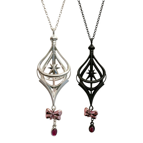 Modieuze Forward Hexagram-ketting met geometrische hanger-Zilver 1