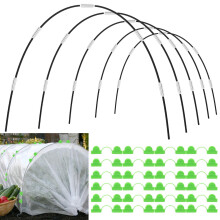 30 Pcs Garden Hoops for Raised Beds, 7FT Rustproof Fiberglass Greenhouse Hoops with Clips for DIY Plant Support