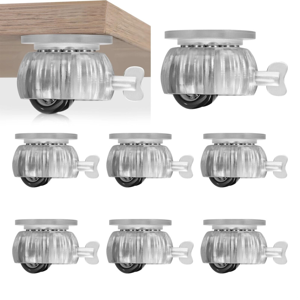 Silent Appliance Caster Wheels With Lockable Brake, NoâDrill Installation, Double Bearing Support, 8 Pack 9330225527367
