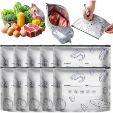 30 Pcs Reusable Aluminum Foil Bags with Airtight Zip Seal, Stand Up Resealable Food Storage Pouches for Freezer and Pantry