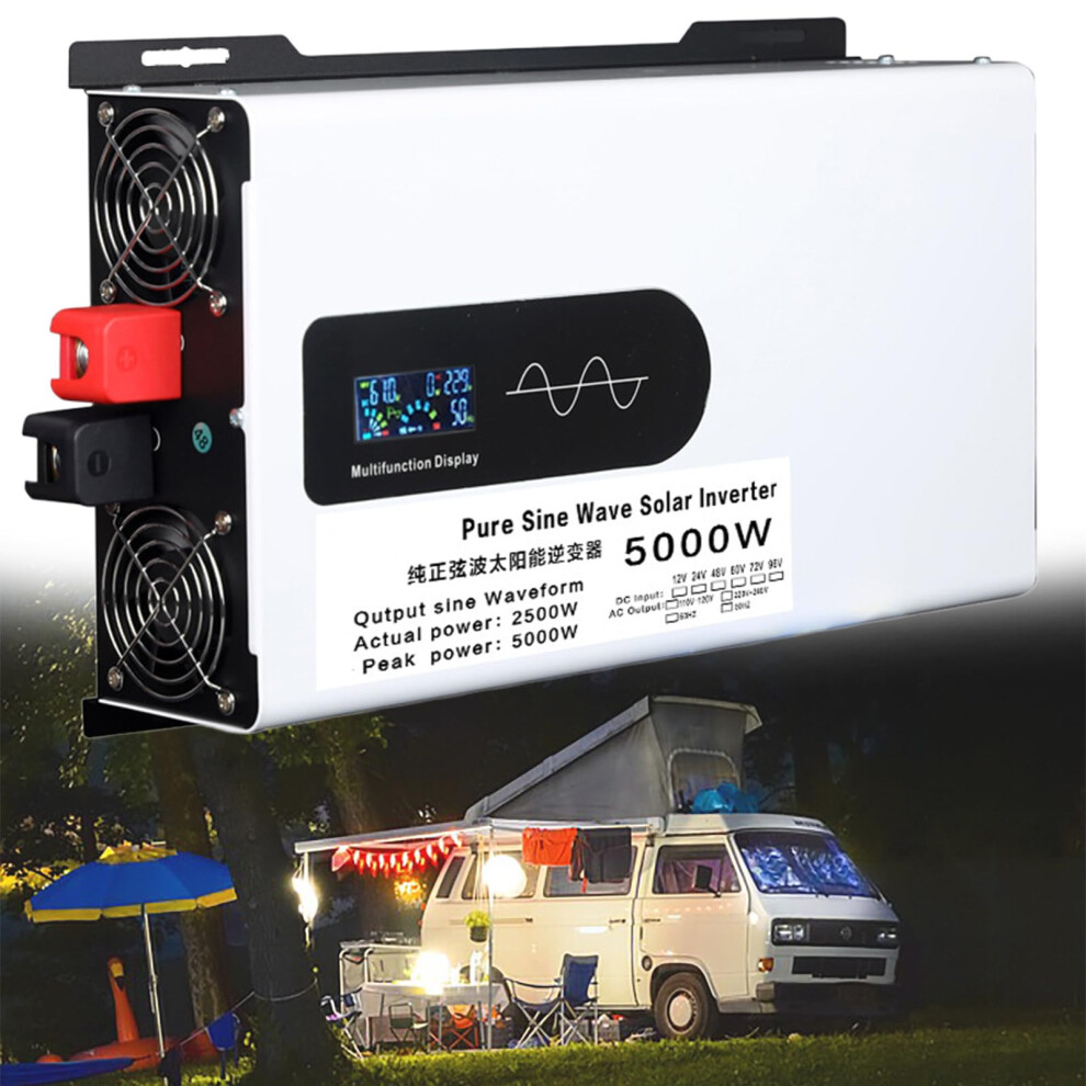 5000W Pure Sine Wave Inverter 24V To 110V Dc To Ac Converter With Lcd Display For Rv Truck Offgrid 9073542190257