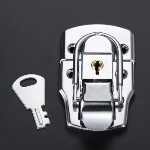 Metal Cabinet Latch with Key, Adjustable Toggle Latch Lock for Tool Box, Secure Door Closure 76x45mm 1