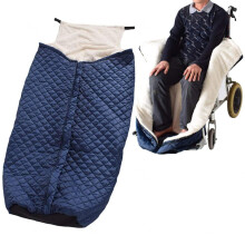 Warm Fleece Wheelchair Blanket with Zipper Closure and Hook Straps, Universal Fit for Elderly