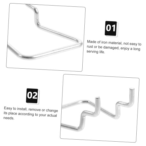5pcs Heavy Duty Pegboard Hooks for Garage Tool Organizer Durable Iron Easy Installation 2