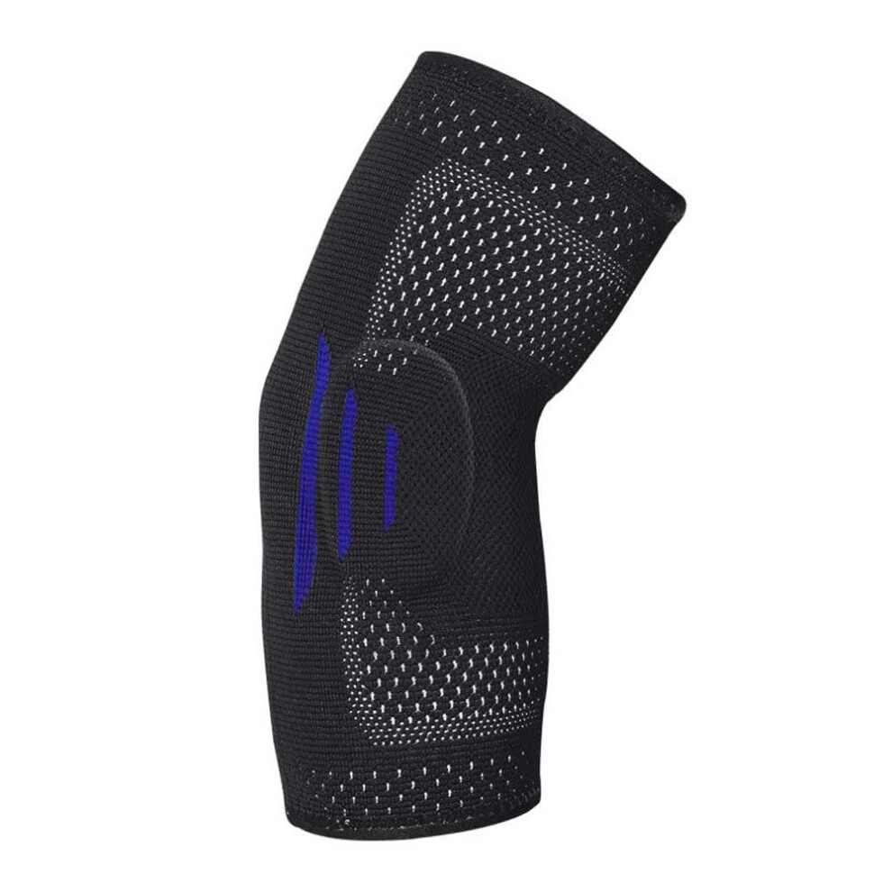 Elbow Support Brace with ImpactAbsorbing Silicone Padding, Breathable Nylon Sleeve for Sports Gym Workouts M Black