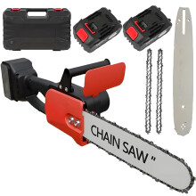 12 Inch Cordless Electric Chainsaw with 2 Batteries, Capacity 20 Cell Pack for Tree Trimming and Garden Cutting