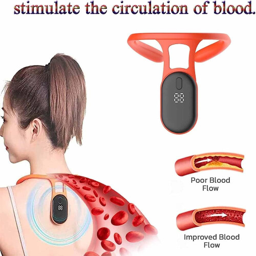 Smart Posture Corrector with Vibration Sensor, Ergonomic Back Trainer Device for Office and Home (Orange) 1