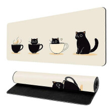 Gaming Mouse Pad 900 x 400mm Optimized for Sensor, High Precision and Speed with Stitched Edges and Non-Slip Base (Three Cats)