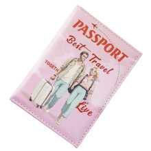 Waterproof PU Leather Passport Holder for Couples with Dual Capacity and Card Slots, Pink