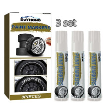 3 set Car White Color Tires Paint Permenent Markers Pens Waterproof Auto Accessories
