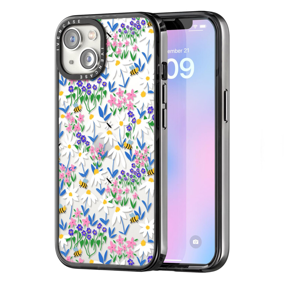 Cute Flower Iphone 13 14 Case For Women, Shockproof Clear Tpu Bumper With Raised Camera Edge 9771547042563