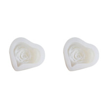 2X Rosen-Herz-Kerzen-Silikonform zum Selbermachen, Blumen-Förmige Kerzenherstellung, Seife, Harzform, Basteln, Valentinstagsgeschenke für Freundin