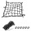 Black Motorcycle Cargo Net with 6 Adjustable Hooks and Tight for Cargo Helmet Net, 40*40cm 1