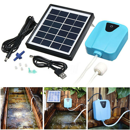 Solar Powered Oxygenator Pond Water Oxygen Pump Air Pump Aerator Fish