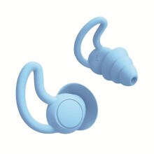 (Sky blue and box) Portable Anti Silicone Earplugs Waterproof Swims Ear Plugs Sleep Diving Softs Comfort Canceling Noise Reduction Soundproof