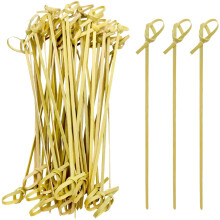 9cm Bamboo Skewers Knot Cocktail Picks Pack of 50 for Finger Food Parties BBQ and Crafts