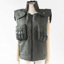 (xl, waistcoat) Japanese Anime Cosplay Costumes Hatake Kakashi Green Vest Waistcoat Garment Men Women Halloween Party Jacket Top Pants Wig