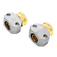 Garden Hose Kit 2 Pack, Heavy Duty Aluminum 3/4 and 5/8 Inch Rustproof Female Hose End Connector
