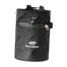 Waterproof Oxford Rock Climbing Chalk Bag with Adjustable Waist Strap and Storage Compartment, Black